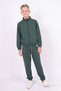 Boy's 2-Piece Stand Collar Zippered Waist Tie Elastic Cuffed Tracksuit Set - 3