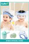 3 PCS Kids Bath Shampoo Set, Baby Shower Cap, Shower Cup with Hair Shampooing Brush for Toddlers, Toddler Hair Washing Shield, Adjustable Bath Hats for Kids, Silicone Visor Guard Shower Cap for Eye an