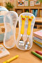 Boxed 3D Figured Children's Fork Spoon Set Stainless Steel Ergonomic Handle School Nursery Nutrition Travel - 5