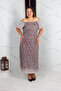Plus Size Off-The-Shoulder Polka Dot Maxi Dress - 5