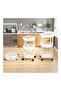 Round 3-layer rotatable folding rack, white, movable - 3