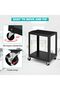 2-Tier Multi-Purpose Office Trolley - Sturdy metal frame, adjustable height, lockable cabinet, 5m power strip, swivel casters with brakes, ideal for offices, schools - 5