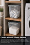 2-Piece 15Lt Deep Elora Storage Box - Bathroom Organizer Lock Lid Organizer Detergent Container Gray - 2