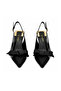 Genuine Leather Pointed-Toe Low-Heeled Shoes 053 Black (Black) - 3
