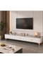 Modern Living Room New White Color luxury TV Cabinet Top Grey Cabinet Material Marble Gold Legs White Frame with Drawers Combination light luxury simple Rock 200cm