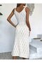 Women's Strappy V-Neck Long Dress Knit Dress - 4