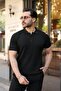 Men's button-down collar short sleeve knit t-shirt