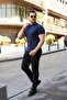 Men's knit pattern collar short sleeve knitwear t-shirt - 2