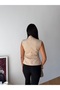 Women's Beige Premium Gabardine Buttoned Vest Frv0216 - 6