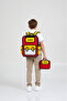 Red and Yellow 2D Design Primary School School Bag and Lunch Box Set with Pen Holder Compartment - 3