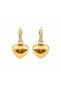 Zircon Stone Curved Heart Gold Steel Earrings - 2