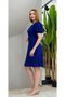 Women's Short Sleeve Crew Neck Front Button Imported Crepe Dress