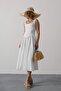 Long Dress with Straps - White - 3