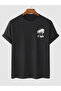 Printed Oversize Crew Neck T-Shirt - Black - 3