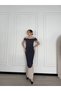    Striped Shoulder Long Dress - Smoked - 3