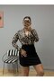 Women's Long Sleeve Double Breasted Collared Top Diver Bottom Imported Crepe Mini Dress - 5