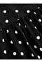 Black Women's Polka Dot Boat Neck Ruffle Hem Blouse - 3