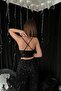 Women's Black Sequined Strappy Collar Crop Blouse for Night and Event Elegance - 5