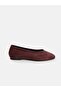 Lcw Steps Burgundy Suede Look Women's Ballerinas - 2