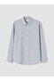 Özmarka New Season Blue Regular Fit Dobby Men's Shirt - 5