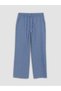 Ozmarka New Season Indigo Wideleg Women's Jean Trousers with Elastic Waist - 5