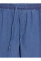 Blue Elastic Waist Slim Mom Women's Jean Trousers - 2