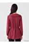 Burgundy Baby Collar Modal Blend Women's Shirt Tunic - 4