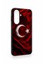 Samsung A27 Compatible Wolf Turkish Flag Patterned Silicone Case - 3