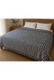 Buldan Cotton Houndstooth Pattern Indigo Blue Double Bedspread & Pique