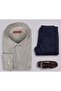 Men's Striped Classic Wide Fit Long Sleeve Pocket Shirt - 4