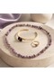 Natural Amethyst Stone 3-Piece Women's Jewelry Set Necklace Bracelet Ring - 5