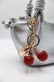 Women's Silver Knot Detailed Crossbody Hand and Shoulder Bag with Cherry Charm Accessory - 4