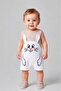 Baby Boy Rabbit Patterned Summer Jumpsuit Ribbed Cotton Sleeveless Baby Romper Snap Fastener Romper 0-9 Months - 6