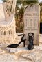 Women's Black Glittery Strappy Heeled Shoes - 7