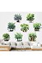 8-Pack Stickers with Flower Design in Pots () Ilkel-Grp9Y84