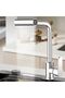 Pull-out kitchen faucet, 360° rotating kitchen mixer faucet with pull-out spray head, 4 water speed settings, hot and cold water (silver).