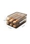 Double-layer egg basket, automatic rolling egg rack, plastic egg storage refrigerator with lid. - 3