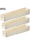 Off-White 3-Piece Extendable Wardrobe Kitchen Storage Box 28x10x8 cm