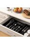 Cutlery tray for drawers, 8-compartment kitchen organizer, telescopic design (33-57 cm), drawer organizer, reinforced PP material, large capacity - 3