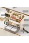 Large Cream Makeup Organizer for Vanity Countertop, Skincare & Perfume Display Rack with Drawers & Brush Holder - 2