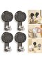 Bathroom suction cup hooks, 4-Pack - Strong vacuum suction hooks, won't damage walls, can hang towels & razors,, reusable, transparent black