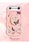 Tecno Spark Slim/Pova Slim Compatible Wavy Frame Moon Butterfly and Flower Pattern Silicone Phone Case