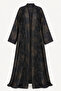 Luxury Charcoal Black Floral Embroidered Open Abaya with Beaded Rose Detailing - 7