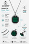 Men's Steel Necklace - Premium Quadrilateral Design with Malachite Stone Stainless Steel • Gift for Lover • Gift for Spouse Necklace - 8