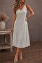 Women's Strappy V-Neck Sequined Midi Dress - 3