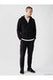 Black Hooded Men's Zippered Sweatshirt - 3