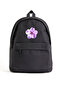 حقيبة ظهر سوداء للجنسين من Purple Flowers School، مناسبة للمدرسة والدروس والدورات والدريسية.