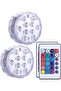 2-Pack Battery-Powered Submersible RGB LED Pool Lights with Remote & Suction Cups