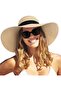 Foldable Portable Soft-Brimmed Off-White Beach Sun Protection Straw Hat
