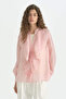 Flounced Tie-Back Blouse - Pink - 2